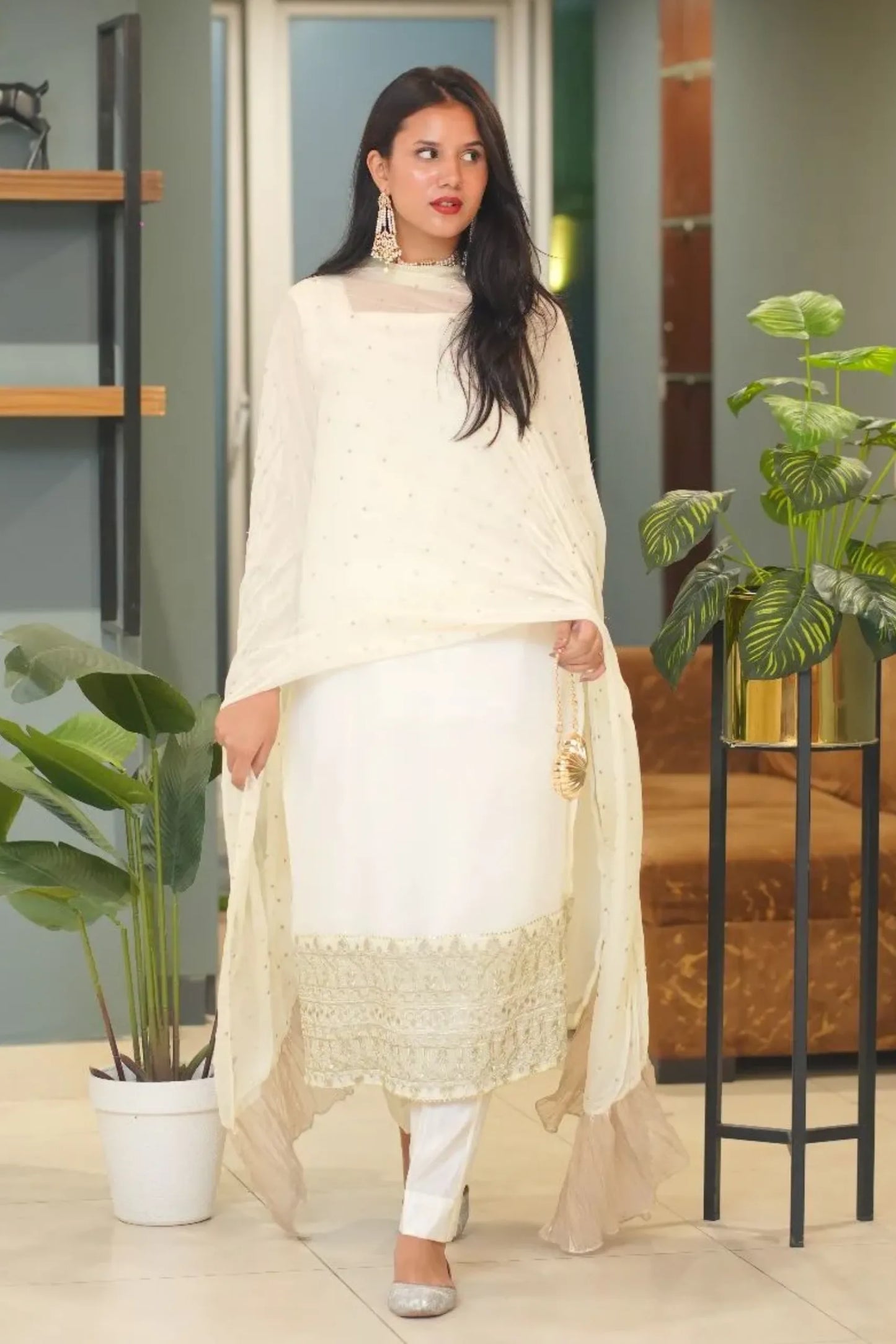 Tailored 3 Piece Embroidered Chiffon - Anya