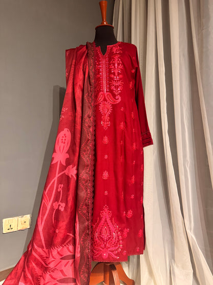 ZAIB EMBROIDERED MARINA SET- Pre-Booking