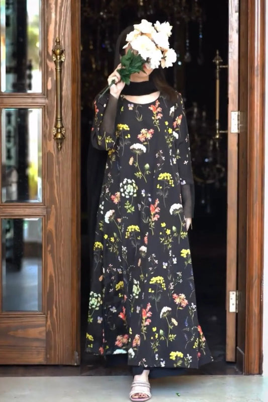 Tailored 2 Piece Crepe Maxi - Black Onyx