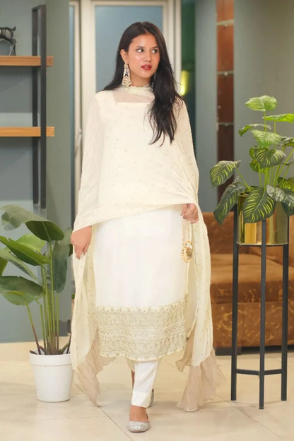 Tailored 3 Piece Embroidered Chiffon - Anya