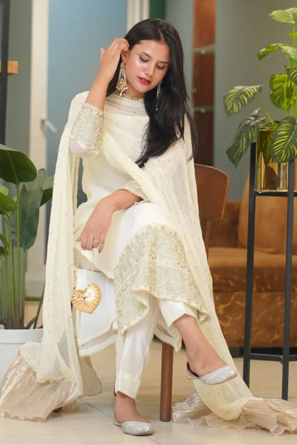 Tailored 3 Piece Embroidered Chiffon - Anya