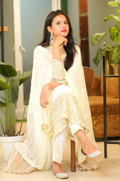 Tailored 3 Piece Embroidered Chiffon - Anya