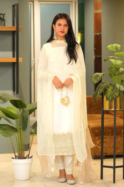 Tailored 3 Piece Embroidered Chiffon - Anya