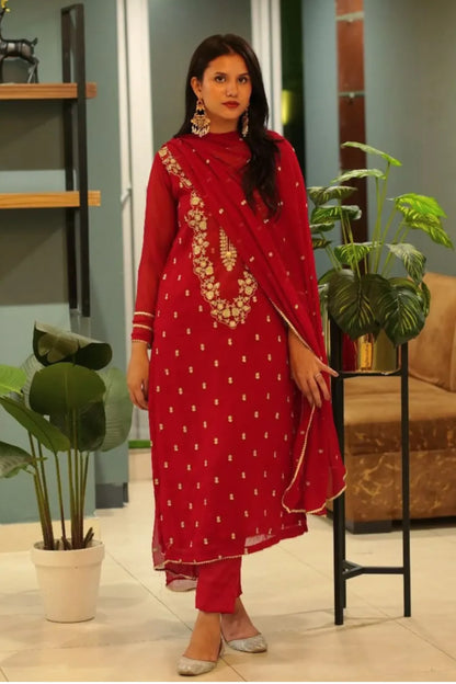 Tailored 3 Piece Embroidered Chiffon - Sienna