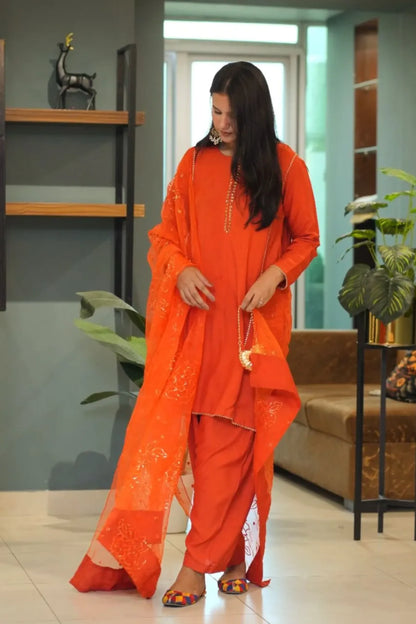 Tailored 3 Piece China Raw Silk - Sharjeena