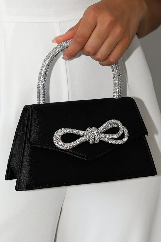 Black Bow Rhinestone Bag