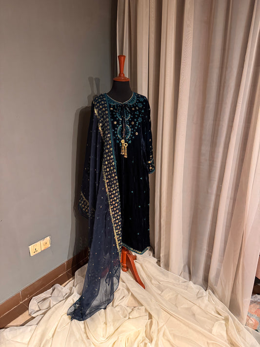 ZICN BLUE LUXURY VELVET COUTURE