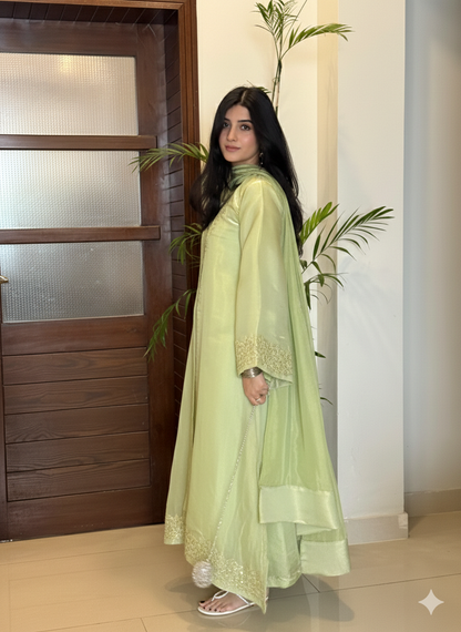 Kaida 3pc Embroidered - Lime Green