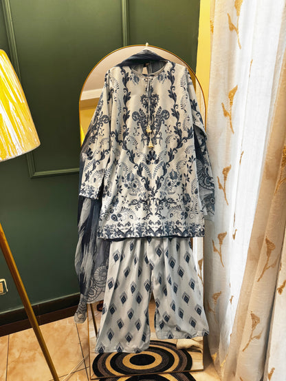 Sky Blue Farshi 3pc Ready To Wear