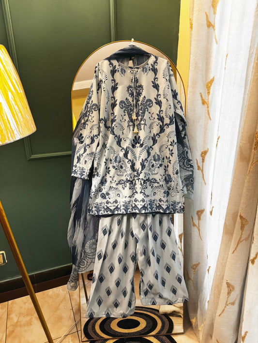 Sky Blue Farshi 3pc Ready To Wear