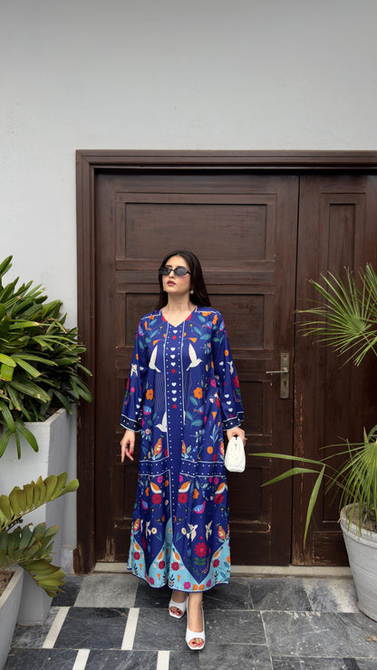 BLUE BIRD Poly Lawn Flared Shirt