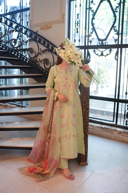 PASTEL CLOUD LUXURY PRINTED EMBROIDERED LAWN SET