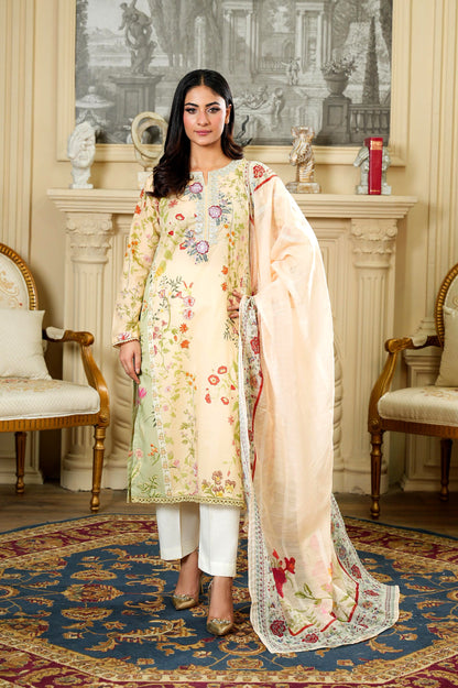 Lemon Garden Tailored 2 Piece Embroidered Pure Lawn