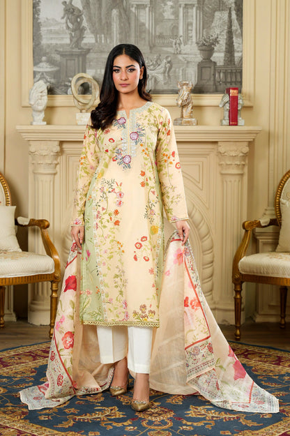 Lemon Garden Tailored 2 Piece Embroidered Pure Lawn