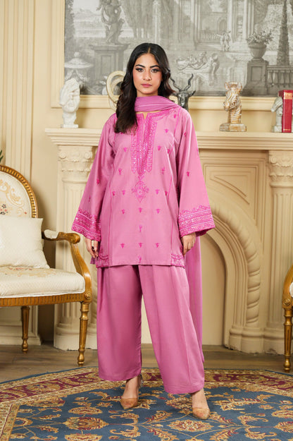 Farshi Shalwar Pink Tailored 2 Piece Embroidered Lawn