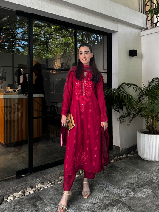 ZAIB EMBROIDERED MARINA SET- Pre-Booking