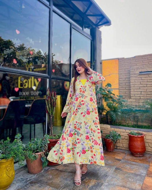 Mulit floral Crepe Maxi