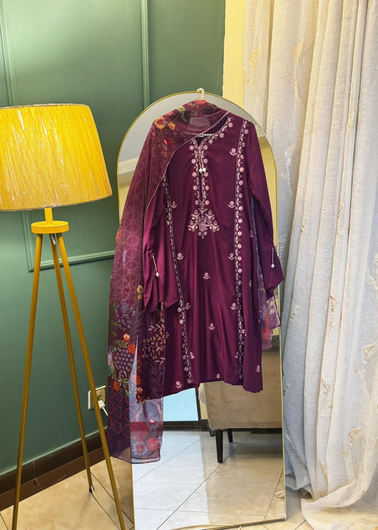 pretty purple 3pc Ready To Wear