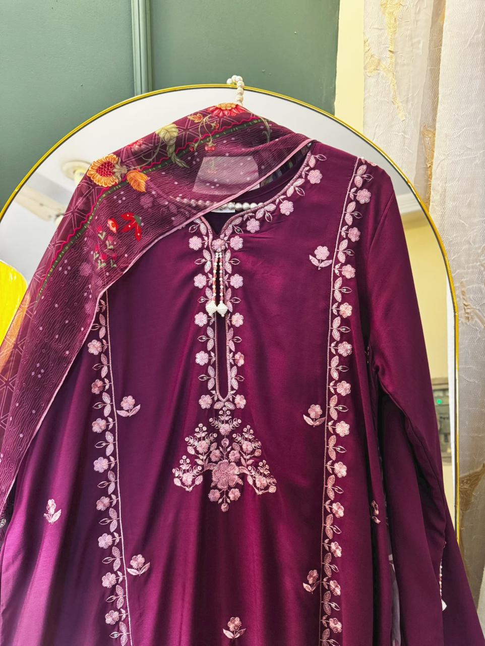 pretty purple 3pc Ready To Wear