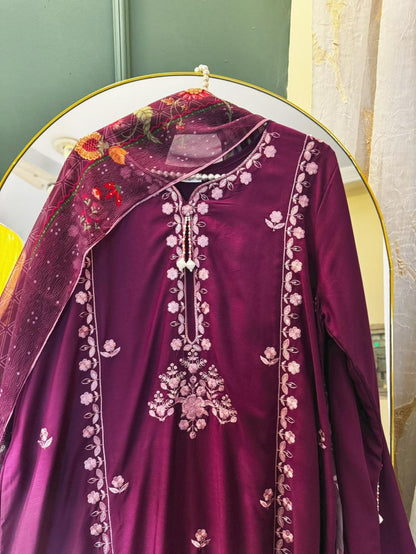 pretty purple 3pc Ready To Wear