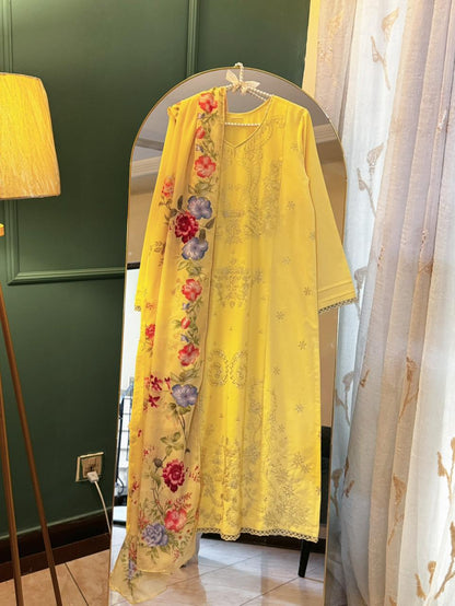 Lemon Sunflower 3pc Ready To Wear