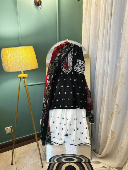 Black Farshi 3pc Ready To Wear