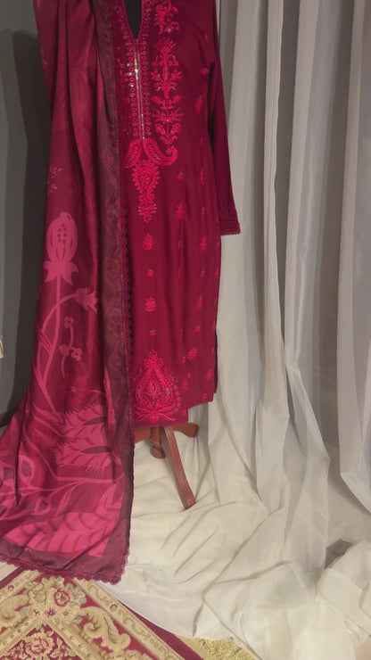 ZAIB EMBROIDERED MARINA SET- Pre-Booking