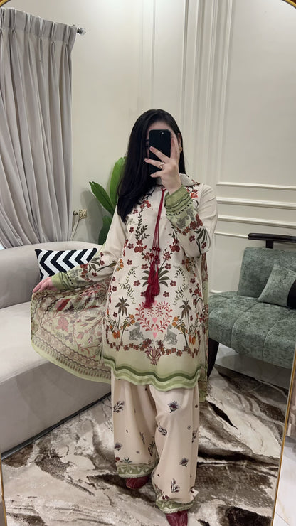 Green Farshi912 -  3pc Ready To Wear