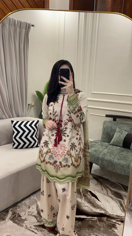 Green Farshi912 -  3pc Ready To Wear